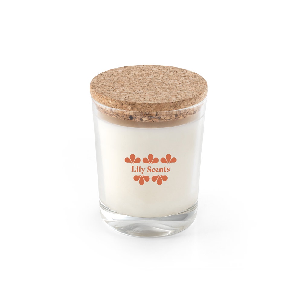 ZEN 180. Vela aromática en vaso de cristal con tapa de corcho 180 g