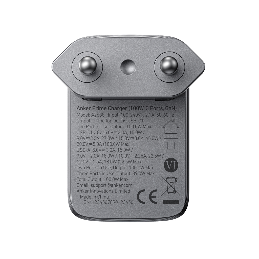 Cargador Anker Prime 100W, 3 puertos y GaN