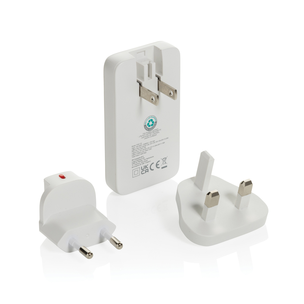 Cargador plano Fluxo RCS 65W GaN y conectores universales