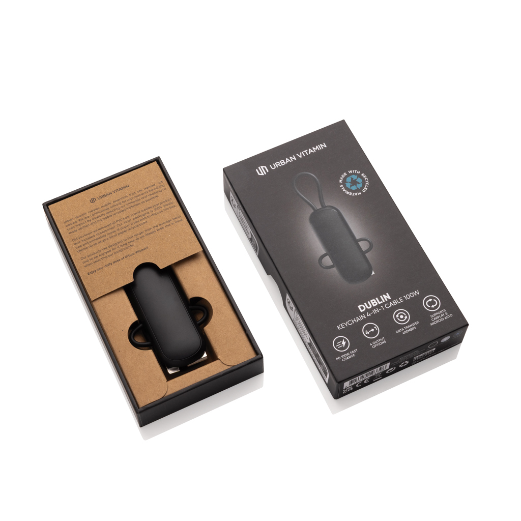 Cable llavero Urban Vitamin Dublin 100W 4 en 1
