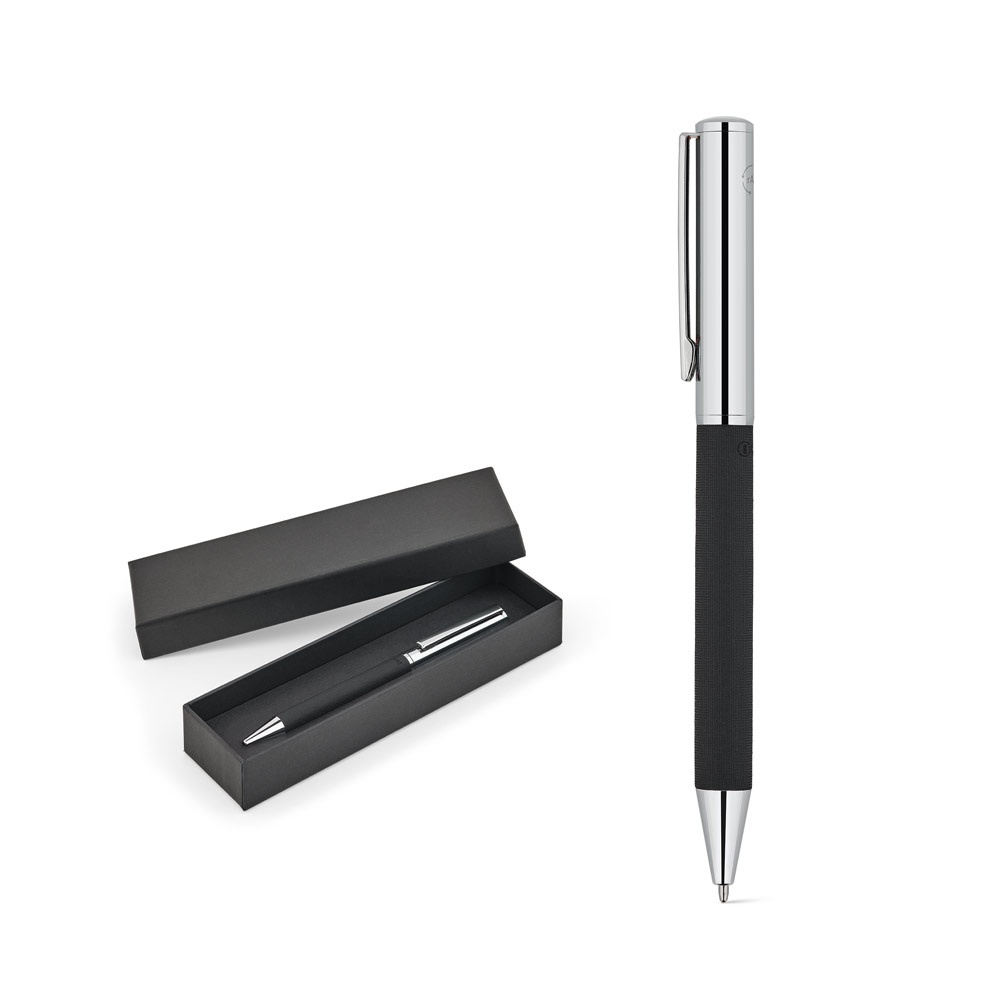 SLAUGHTER. Stainless steel ballpoint pen with a glossy finish and black ink by Dokumental®