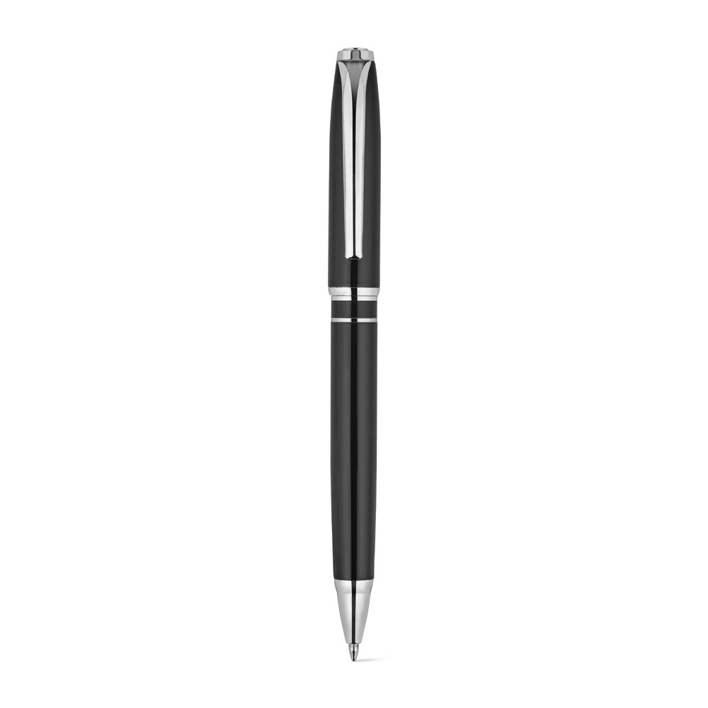 SARAMAGO. Set premium compuesto por 1 bolígrafo y 1 roller en cobre y acero inoxidable, con tinta azul
