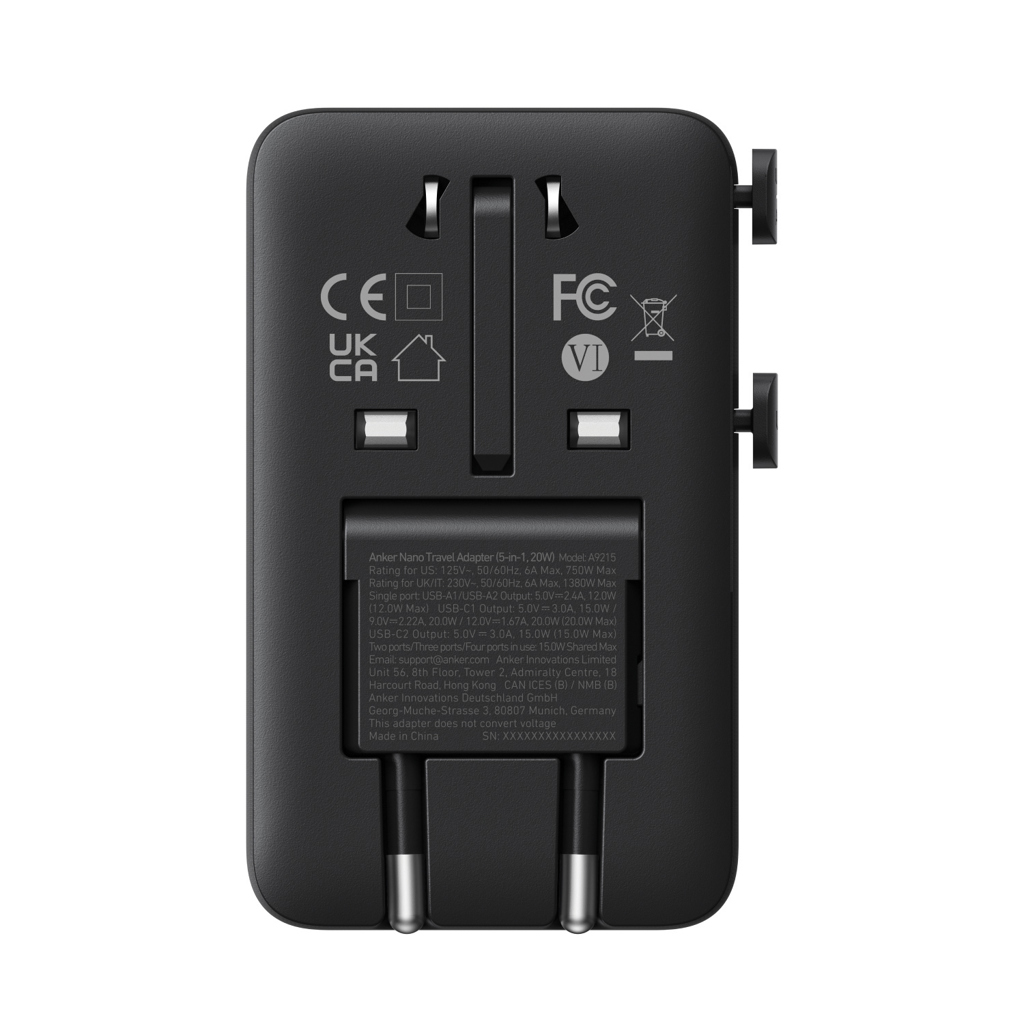 Adaptador de viaje Anker 20W Nano 5 en 1