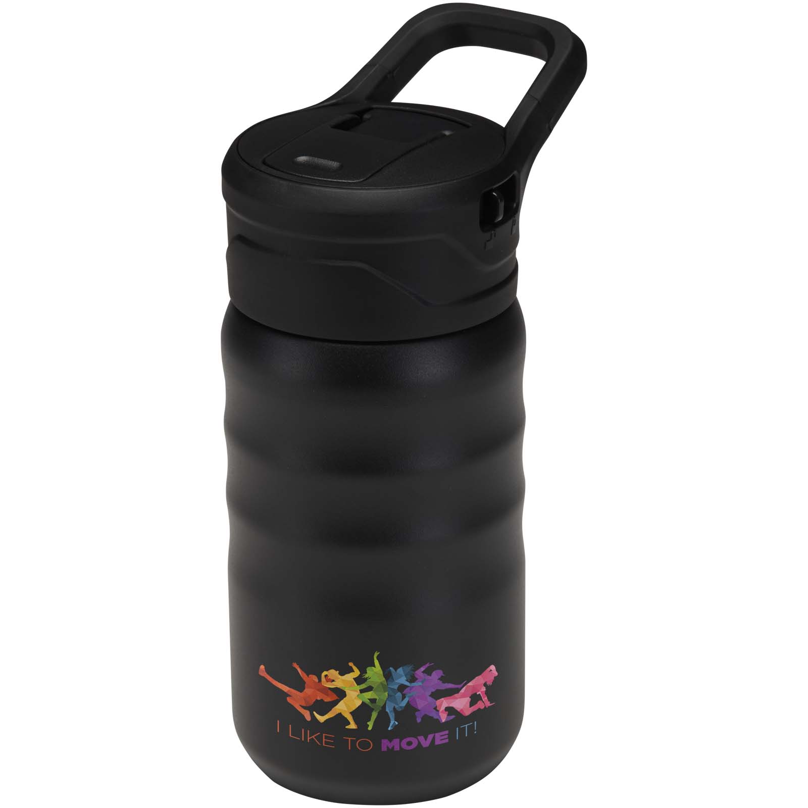 Knox 350 ml RCS recycled double wall stainless steel sport bottle with flip straw