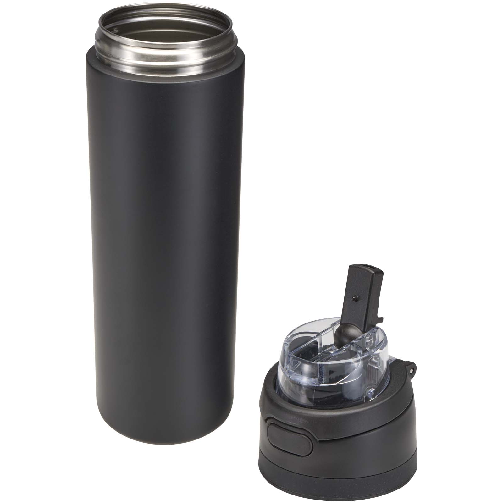 Theron 800 ml RCS recycled single wall stainless steel water bottle with dual function lid