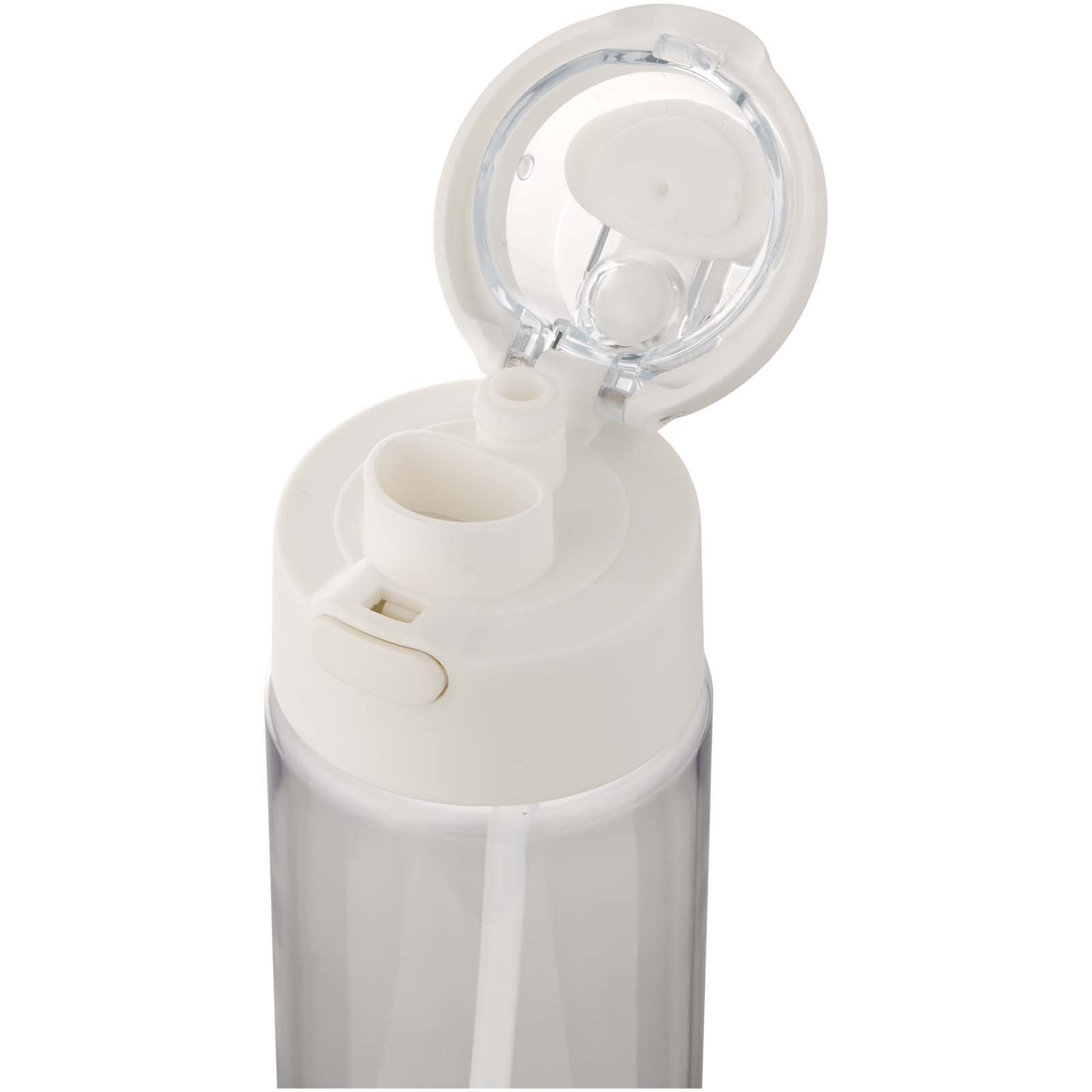 Botella de agua Theron de 700 ml de plástico reciclado RCS con tapa de doble función y pajita abatible