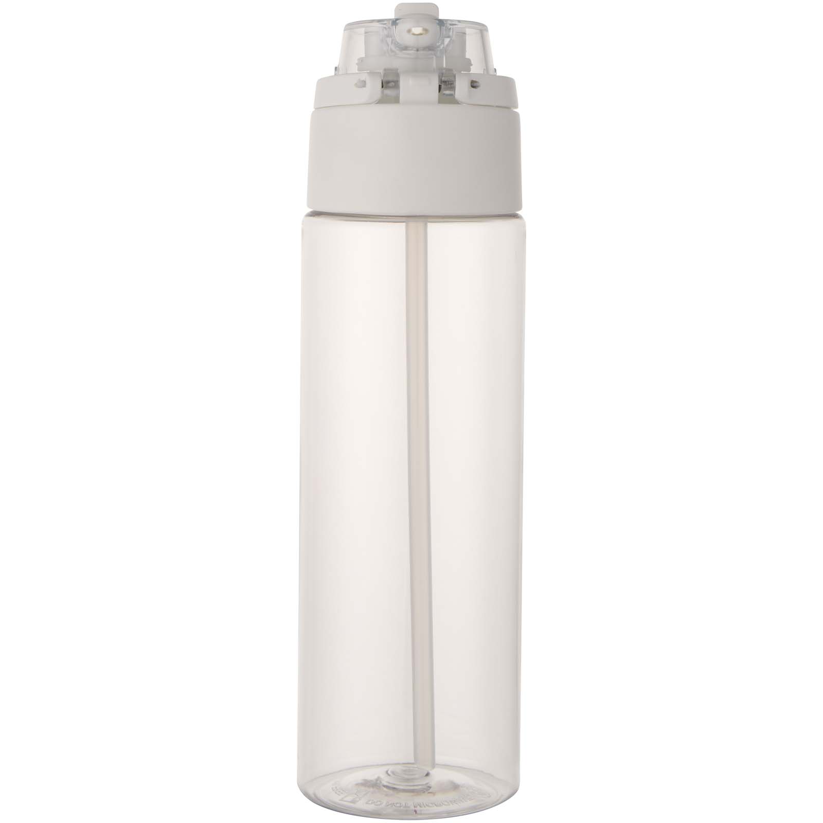 Botella de agua Theron de 700 ml de plástico reciclado RCS con tapa de doble función y pajita abatible