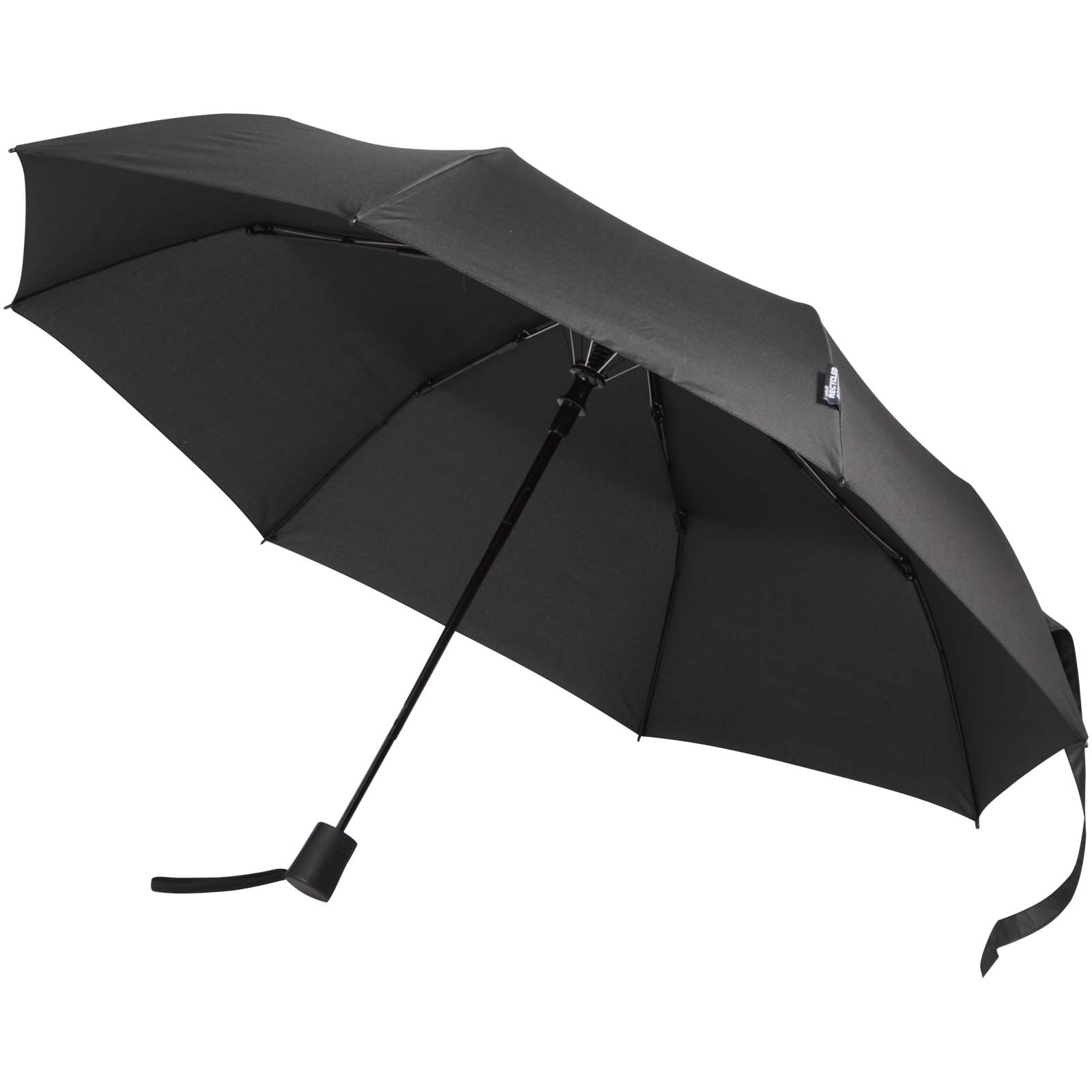 Paraguas Agnes de 53 cm, plegable y con apertura automática, fabricado en RPET