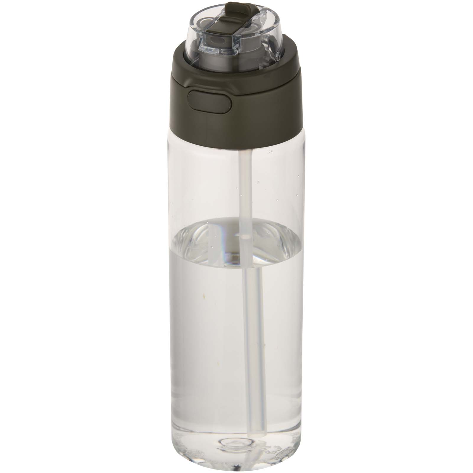 Botella de agua Theron de 700 ml de plástico reciclado RCS con tapa de doble función y pajita abatible