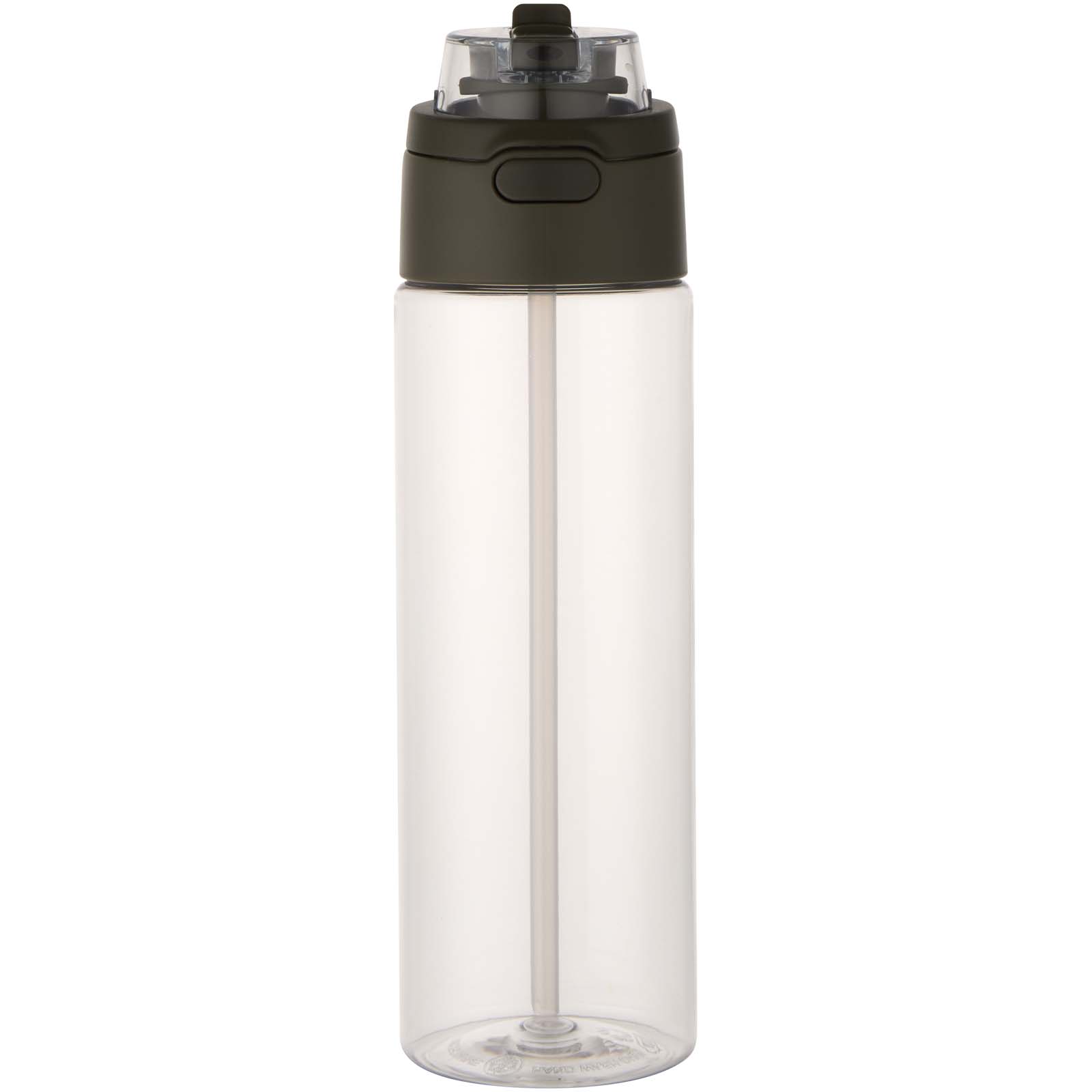 Botella de agua Theron de 700 ml de plástico reciclado RCS con tapa de doble función y pajita abatible