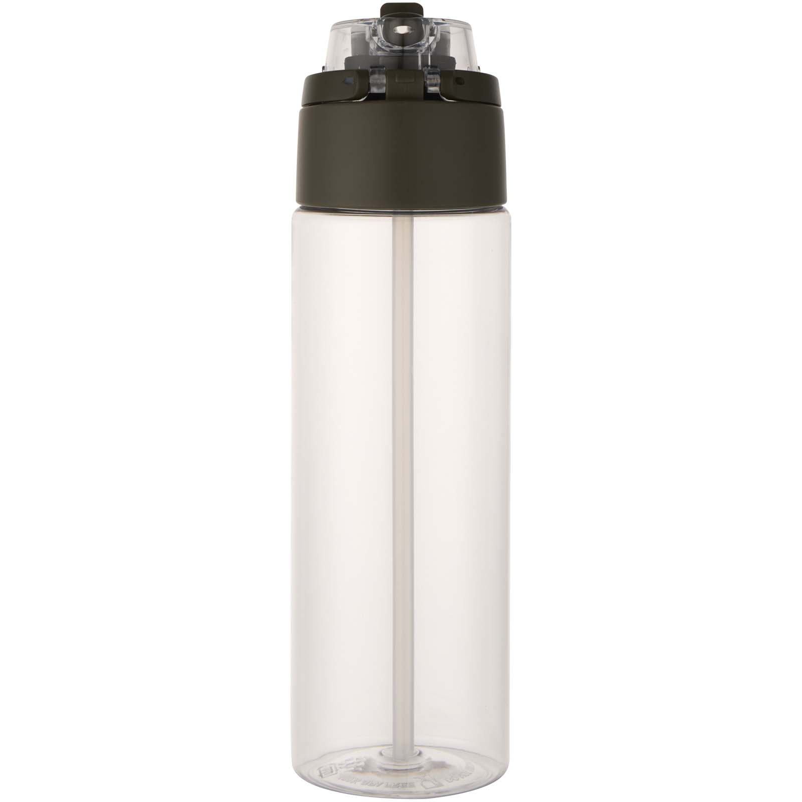 Botella de agua Theron de 700 ml de plástico reciclado RCS con tapa de doble función y pajita abatible