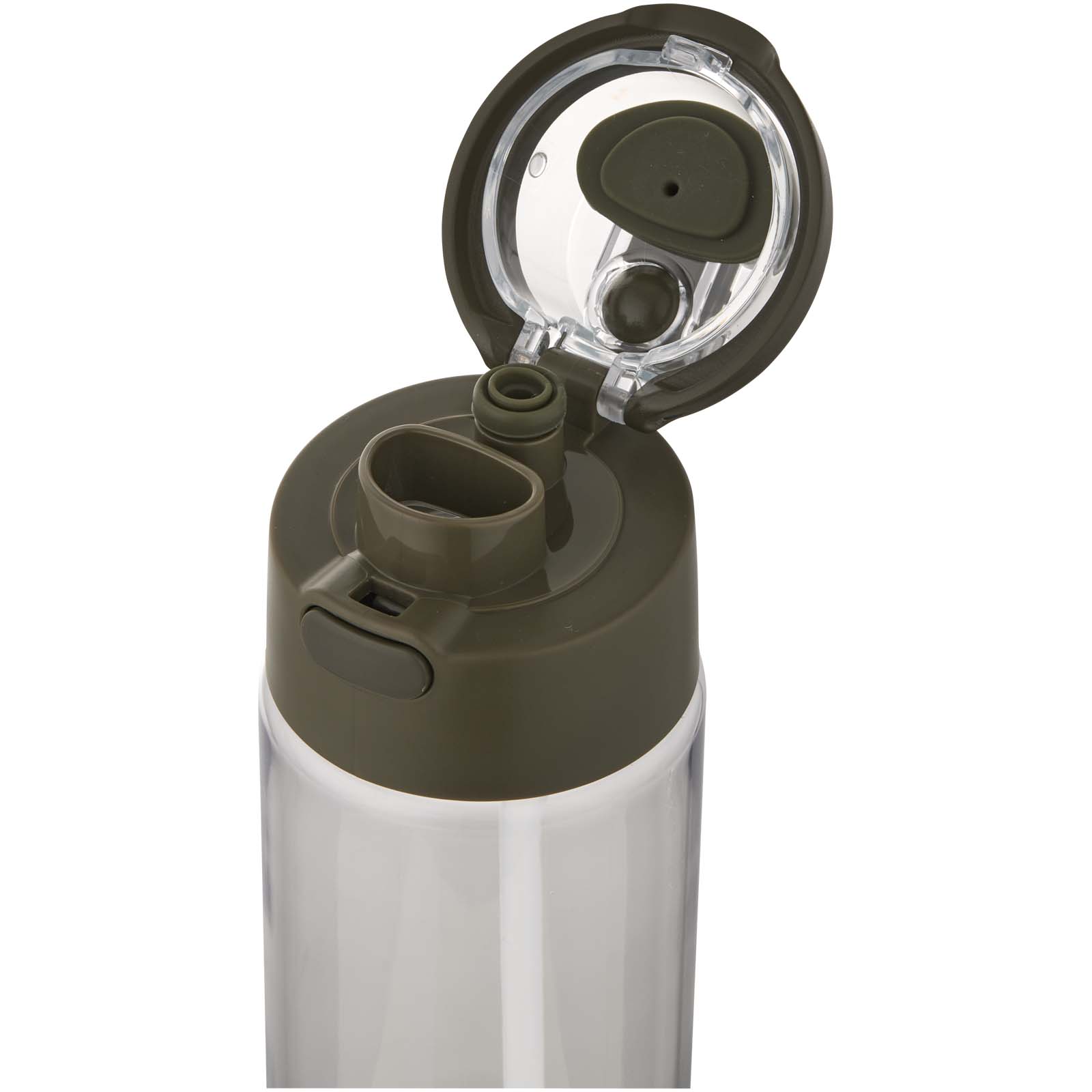 Botella de agua Theron de 700 ml de plástico reciclado RCS con tapa de doble función y pajita abatible