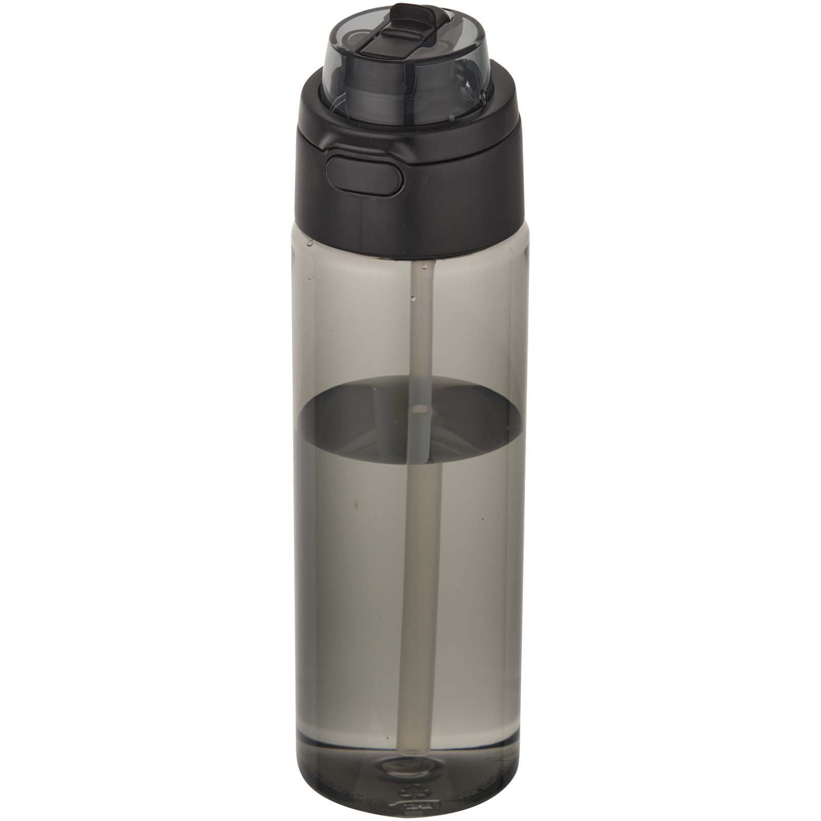 Botella de agua Theron de 700 ml de plástico reciclado RCS con tapa de doble función y pajita abatible