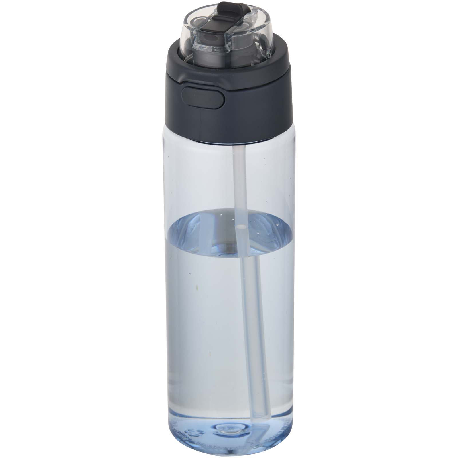 Botella de agua Theron de 700 ml de plástico reciclado RCS con tapa de doble función y pajita abatible