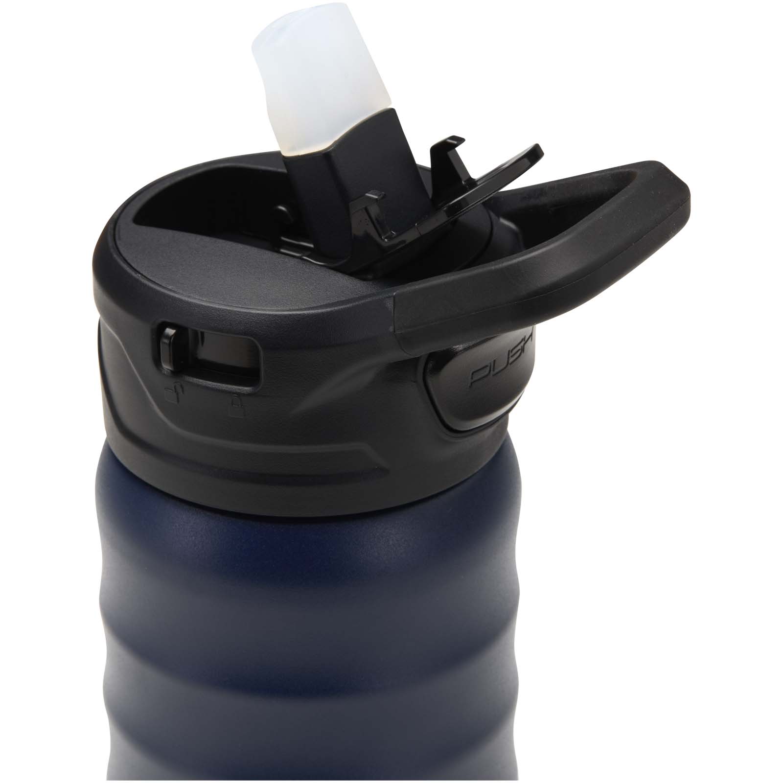 Knox 350 ml RCS recycled double wall stainless steel sport bottle with flip straw
