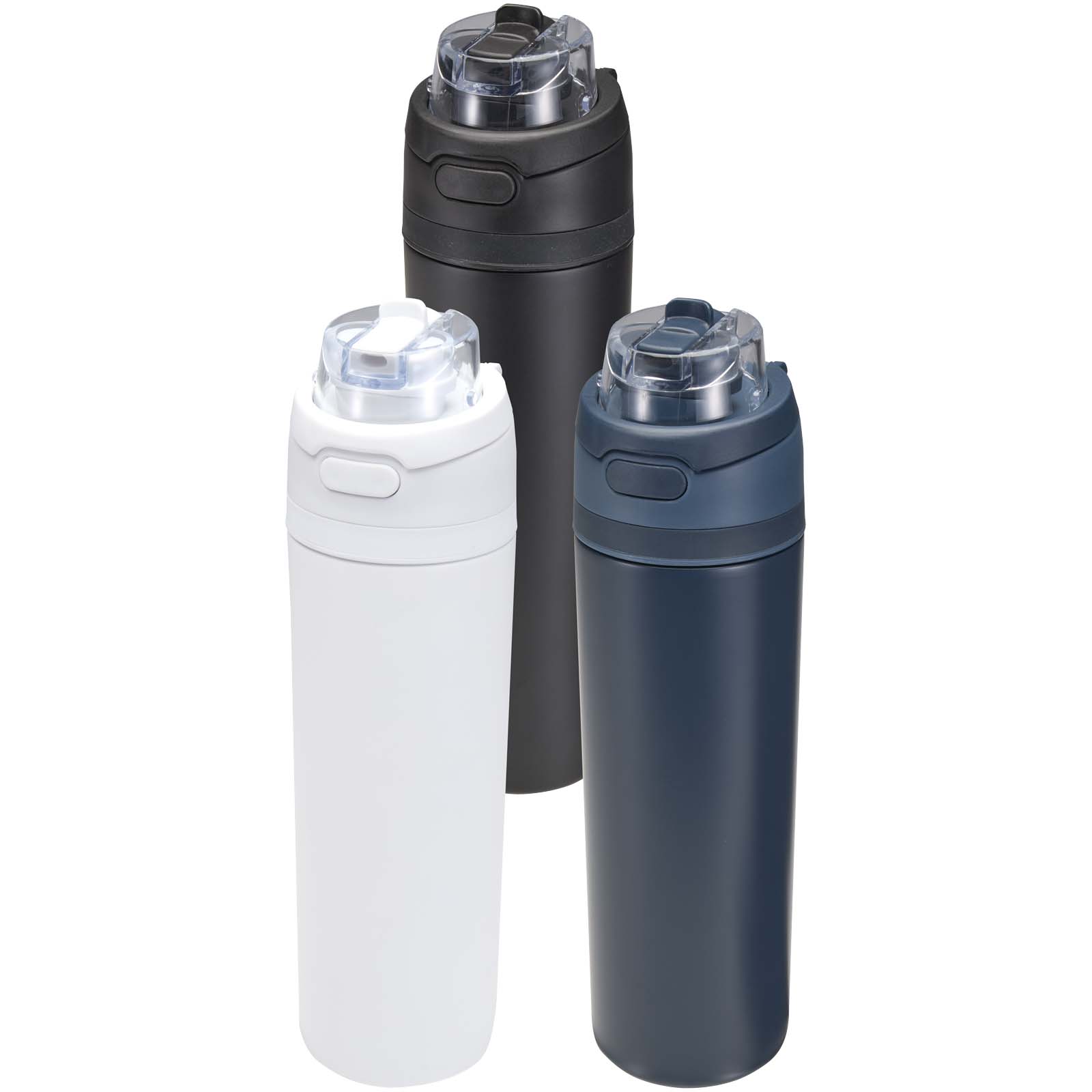 Theron 800 ml RCS recycled single wall stainless steel water bottle with dual function lid