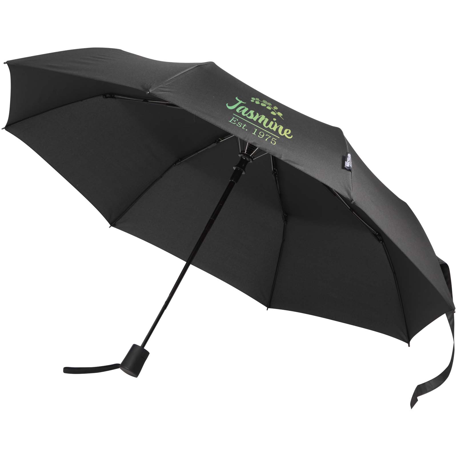 Paraguas Agnes de 53 cm, plegable y con apertura automática, fabricado en RPET