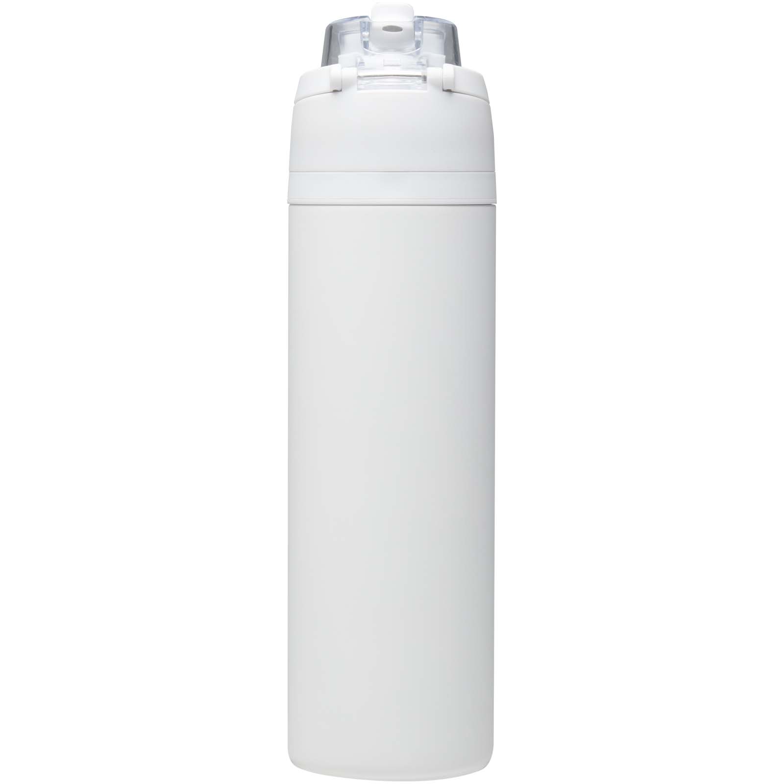 Theron 800 ml RCS recycled single wall stainless steel water bottle with dual function lid