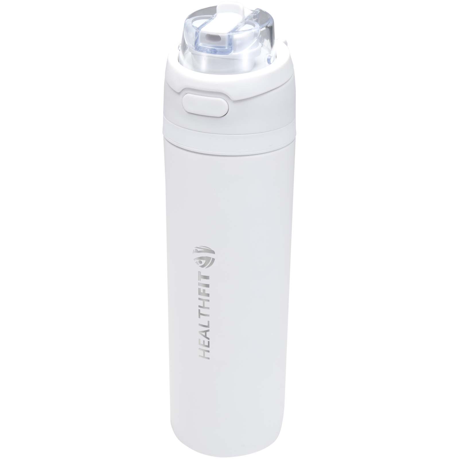Theron 800 ml RCS recycled single wall stainless steel water bottle with dual function lid