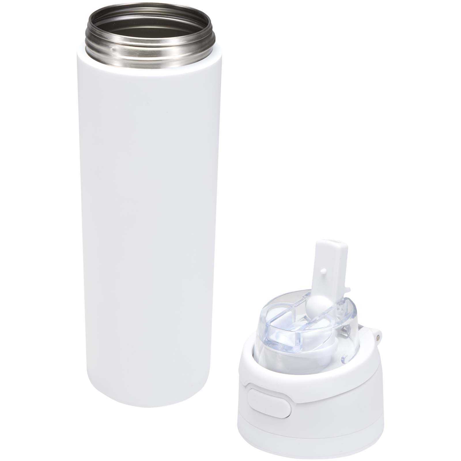 Theron 800 ml RCS recycled single wall stainless steel water bottle with dual function lid