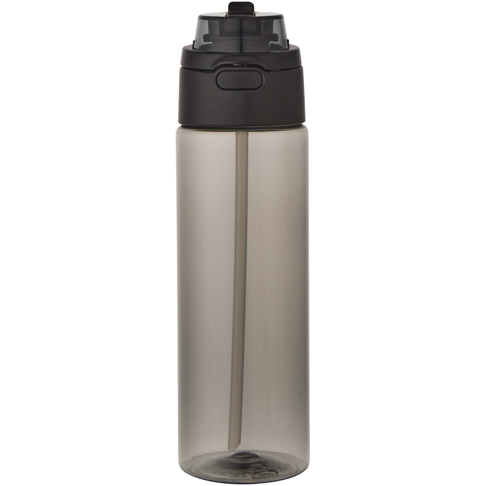 Botella de agua Theron de 700 ml de plástico reciclado RCS con tapa de doble función y pajita abatible