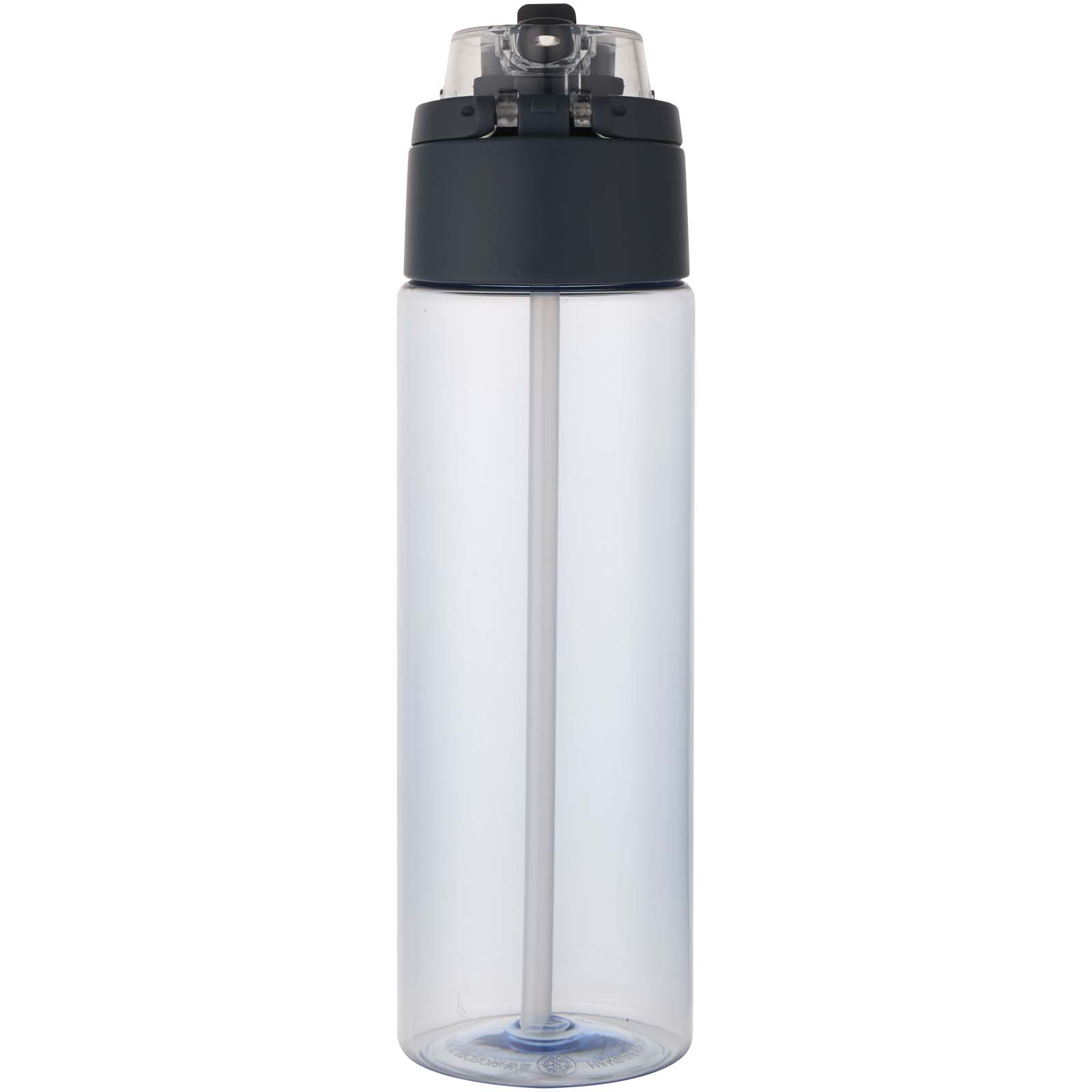 Botella de agua Theron de 700 ml de plástico reciclado RCS con tapa de doble función y pajita abatible