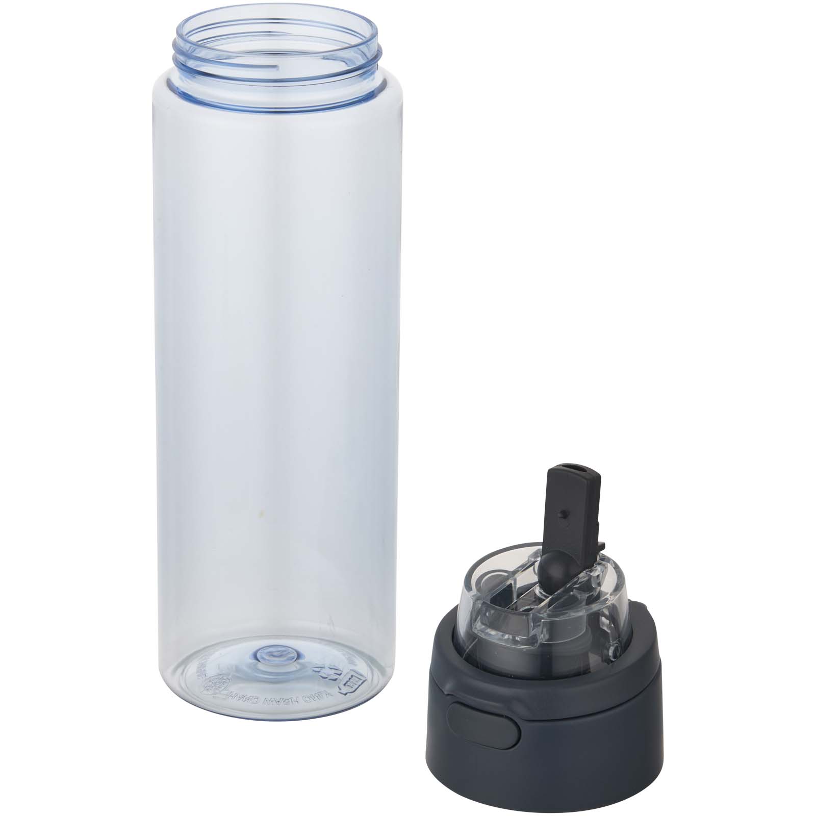 Botella de agua Theron de 700 ml de plástico reciclado RCS con tapa de doble función y pajita abatible