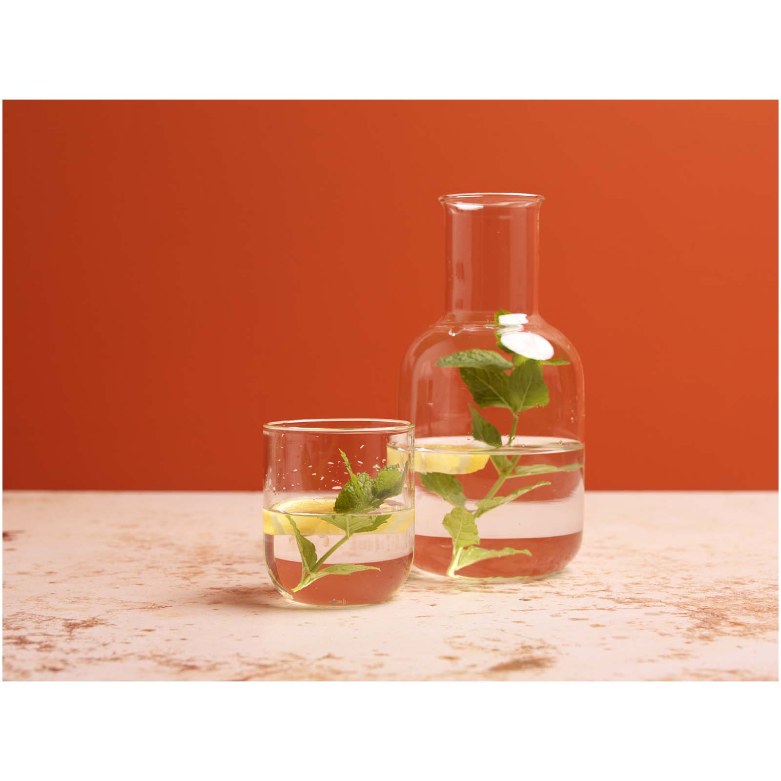 Amelie glass carafe and cup set with matt finish