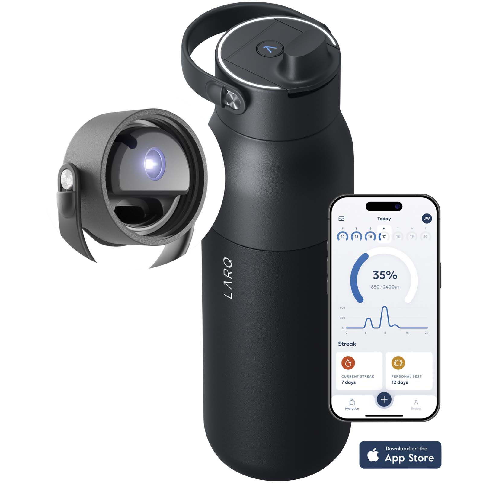 Botella de agua de 1000 ml LARQ PureVis™ 2.0