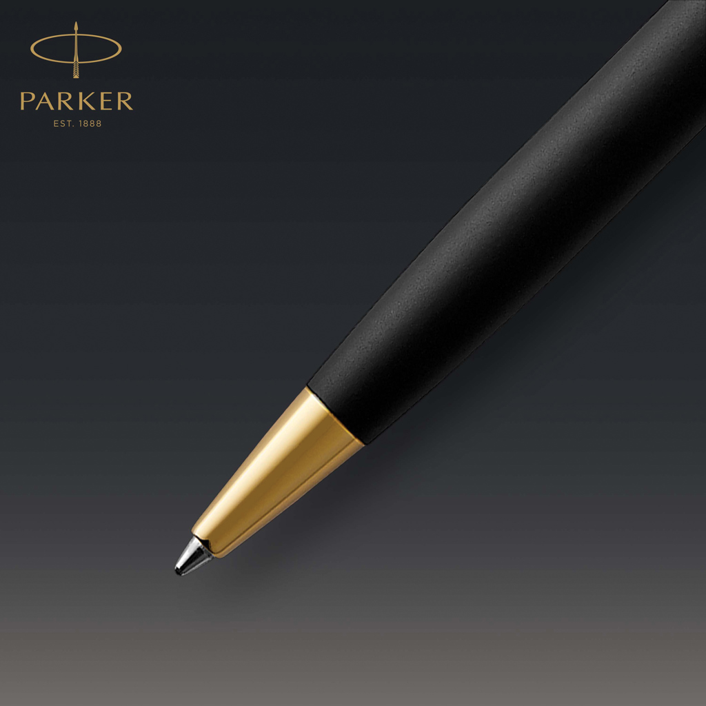 Bolígrafo Parker Sonnet, negro mate con acabados en paladio.