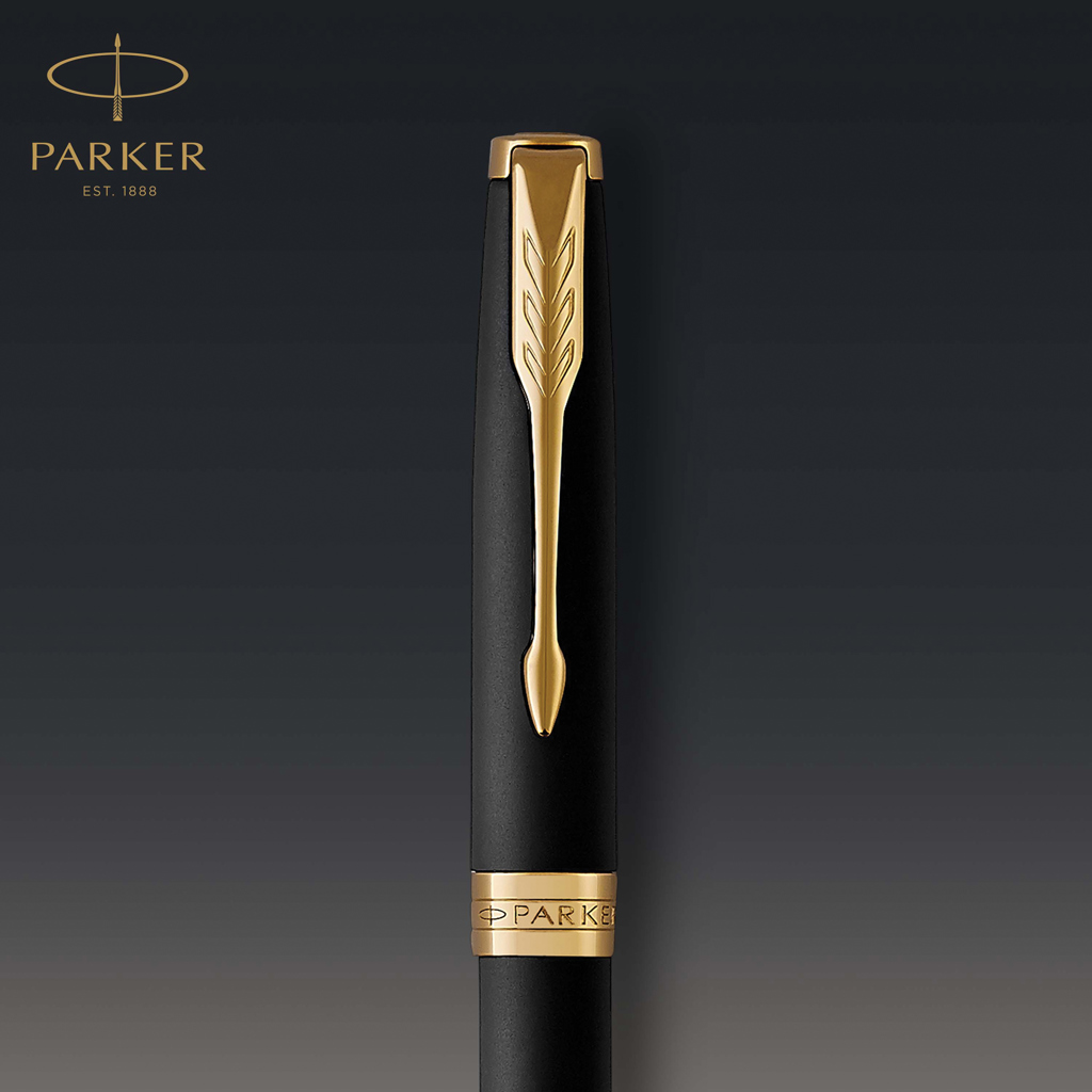 Bolígrafo Parker Sonnet, negro mate con acabados en paladio.