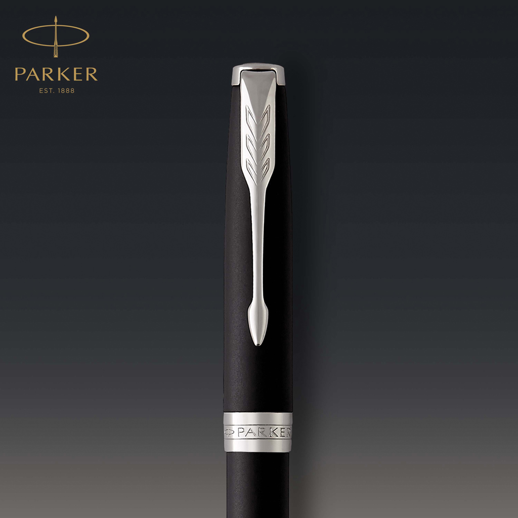 Bolígrafo Parker Sonnet, negro mate con acabados en paladio.