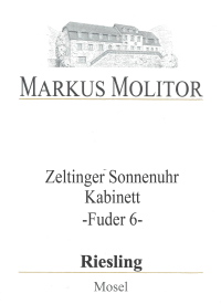 Riesling Zeltinger Sonnenuhr Kabinett Fuder 6 Weiße Kapsel trocken