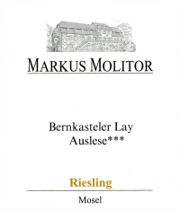 Riesling Bernkasteler Lay Auslese *** Goldene Kapsel (fruchtsüß)