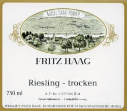 Fritz Haag: Riesling QbA trocken 2013