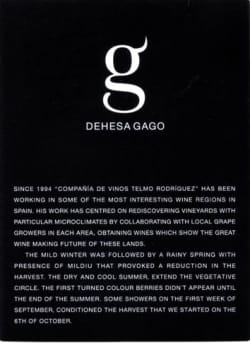 Dehesa Gago Tinta de Toro 2014