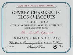 Gevrey Chambertin Clos St Jacques 1er Cru 2013