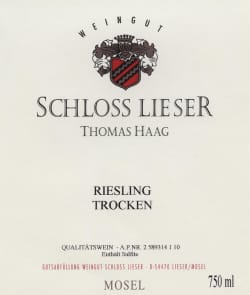Thomas Haag / Schloss Lieser: Riesling SL QbA trocken 2014