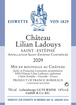 Bremer Eiswette 2014 - Chateau Lilian Ladouys Crus Borgeois Exceptionnels 2009