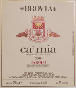 Azienda Agricola Brovia: Barolo Brea Ca' Mia 2009