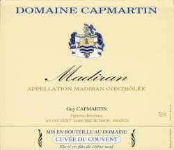 Domaine Capmartin: Madiran Vieilles Vignes Cuvee du Couvent 2012
