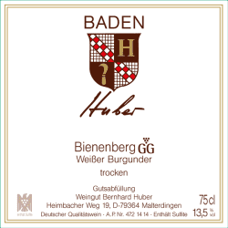 Bernhard Huber: Weißer Burgunder Bienenberg Großes Gewächs 2012