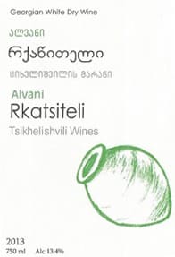 Tsikhelishvili Alvani Rkatsiteli (ohne Kapsel) 2013