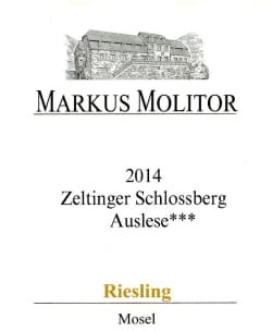 Riesling Zeltinger Schlossberg *** Weiße Kapsel trocken 2014