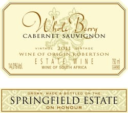 Springfield Estate: Whole Berry Cabernet Sauvignon 2015