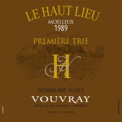 Vouvray Le Haut-Lieu Moelleux 1ere Trie (fruchtsüß) 1989