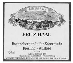 Fritz Haag: Riesling Brauneberger Juffer Sonnenuhr Auslese 6 2003