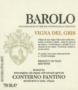 Barolo Vigna del Gris 2012