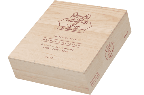 Lafite Rothschild: Frankrig Lafite Rothschild Collector's Box 2023: Et stykke Lafite-historie: 1988 Ch.Lafite-Rothschild- 1990 Ch.Lafite-Rothschild 1,5l rød