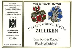 Forstmeister Geltz Zilliken: Saarburger Rausch Riesling Kabinett 2016